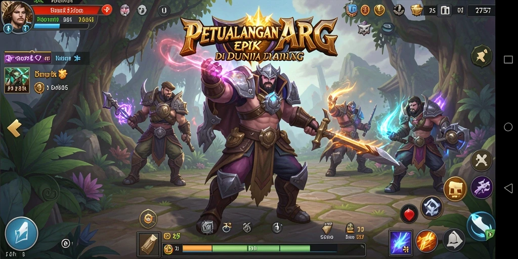 Screenshot gameplay ARPG yang menampilkan pertarungan epik di <strong>2757</strong>.