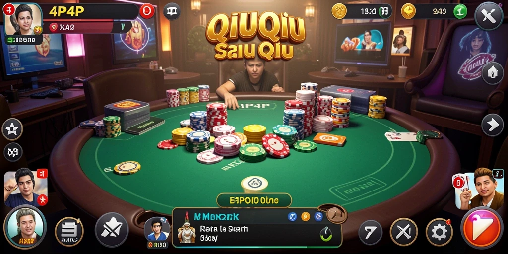 Tampilan gameplay seru dari 4P4P permainan QiuQiu.