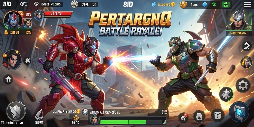 Gameplay intens di arena 8ID dengan pertempuran seru.