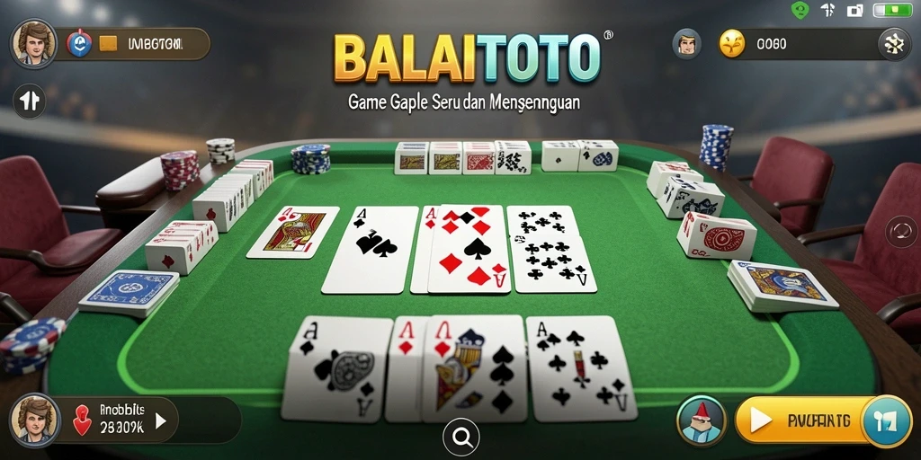Screenshot gameplay BALAITOTO dengan tampilan menarik dari permainan Gaple.