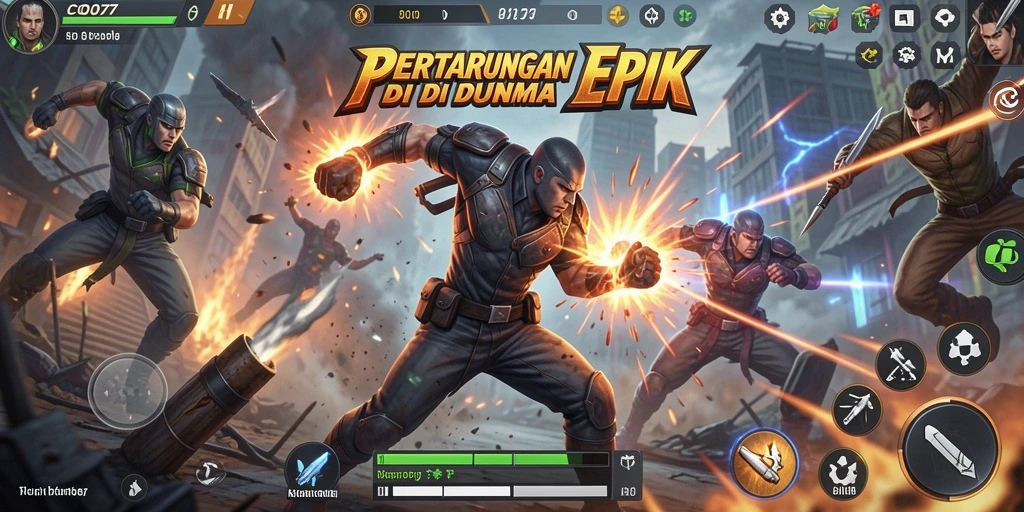 Tampilan menegangkan aksi pertarungan dalam COO77, memukau dan mendebarkan.