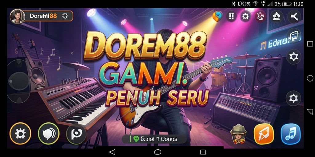 Tampilan gameplay DOREMI88 menunjukkan keseruan bermain musik bersama teman.