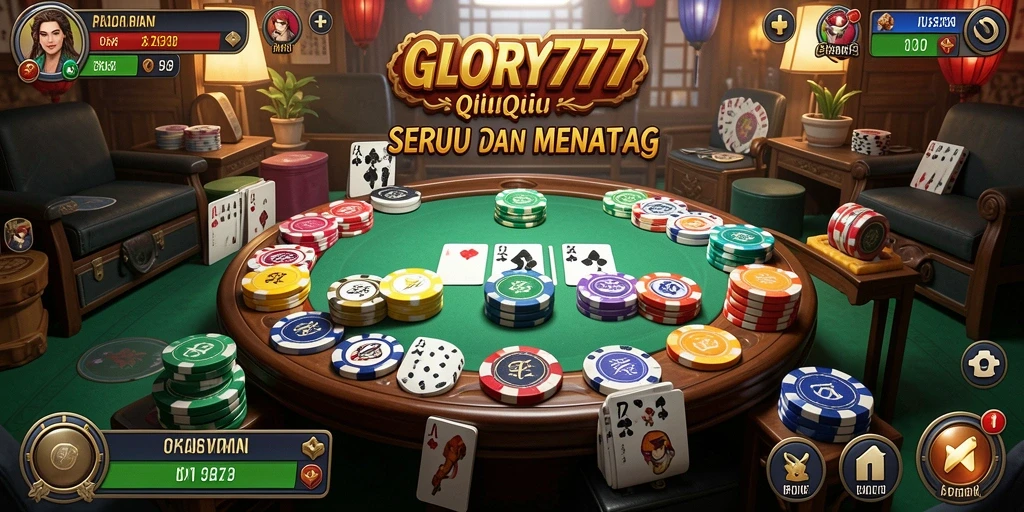 Tampilan gameplay seru GLORY777 dengan atmosfer QiuQiu yang mendebarkan.