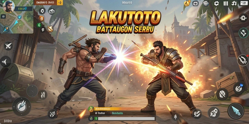 Tampilan gameplay seru dalam pertempuran Battle Royale di LAKUTOTO.