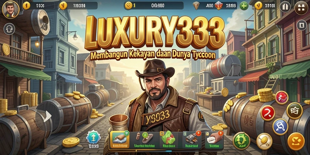 Tangkapan layar gameplay LUXURY333 dengan elemen Tycoon yang dinamis.