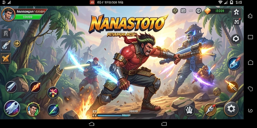 Tampilan gameplay dinamis di NANASTOTO dengan aksi mendebarkan.