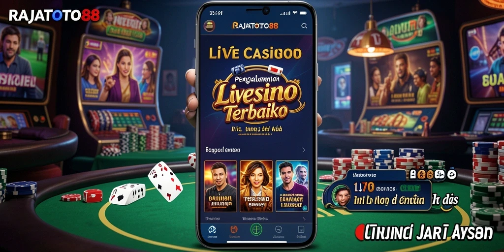 Tampilan menarik dari gameplay Live Casino di RAJATOTO88.
