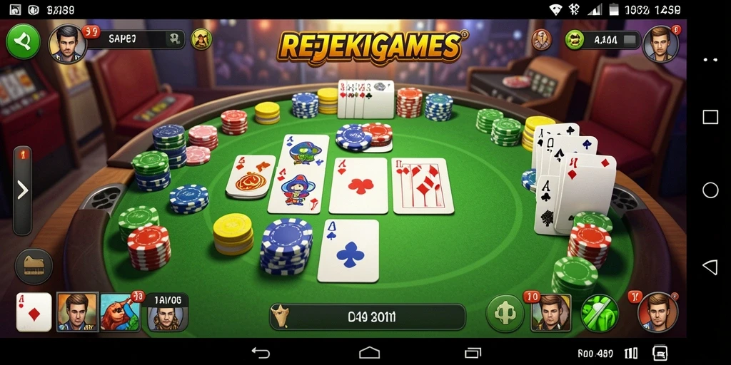 Tampilan gameplay seru di REJEKIGAMES dengan teman-teman.