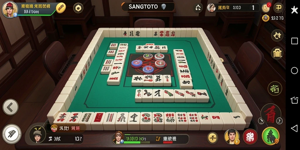 Gameplay SANGTOTO yang menampilkan papan Mahjong penuh warna dan dinamis.