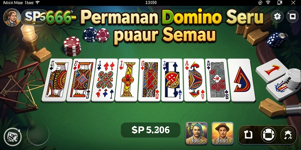Screenshot utama SP666 menampilkan gameplay Domino yang seru.